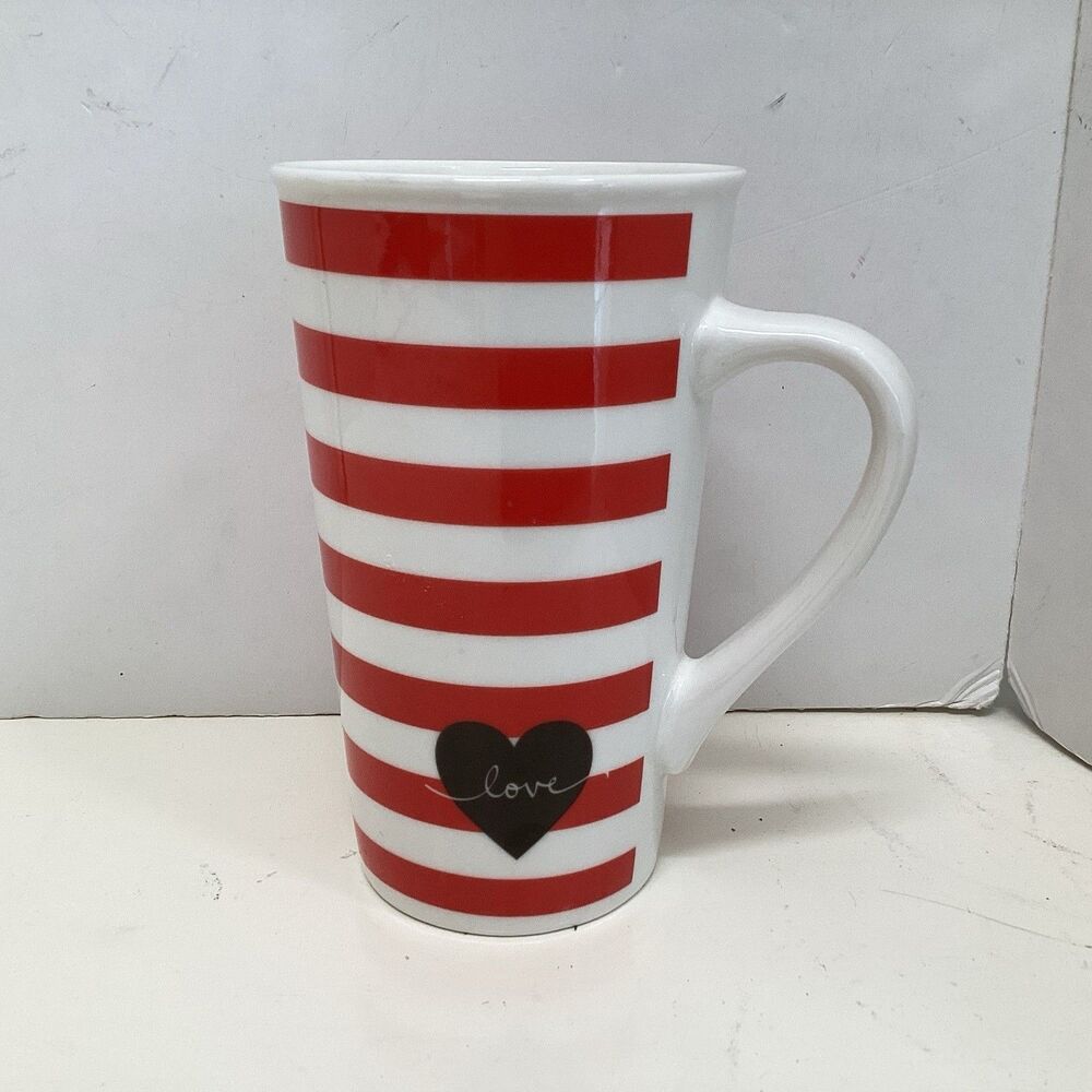Starbucks 2017 peppermint stripe Love tall coffee mug Valentine day 16oz